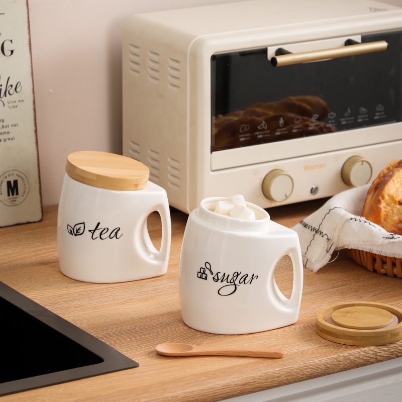 대나무 뚜껑과 손잡이가 있는 세라믹 저장 용기 - 설탕 - Food Storage Jars With Wooden Lids 리뷰 및 가격