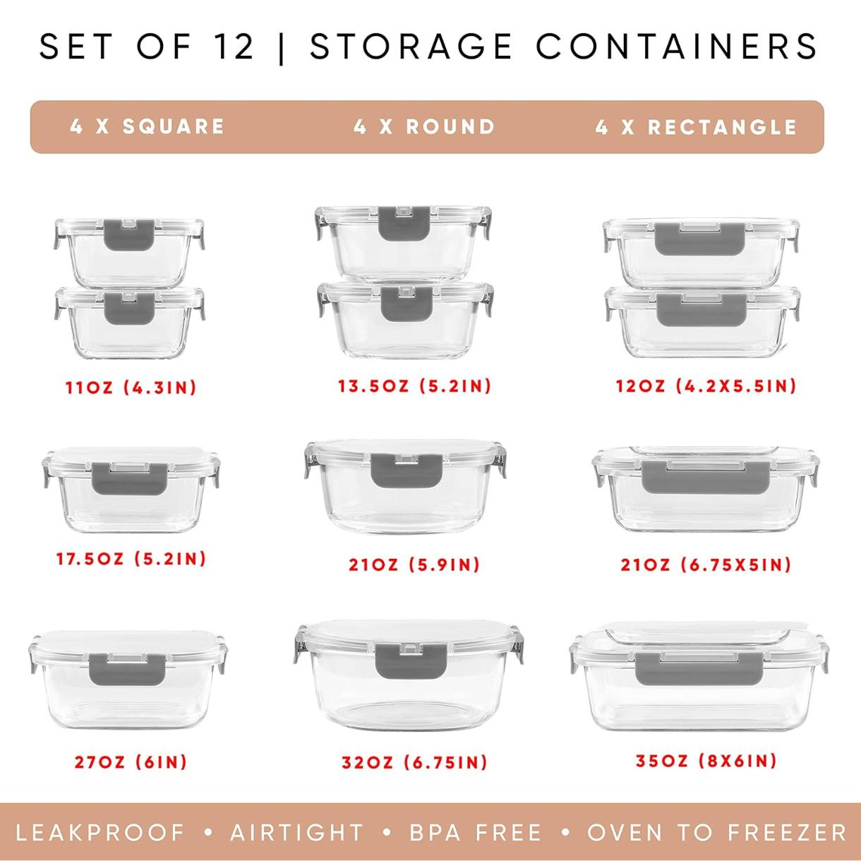 24개입 보로실리케이트 유리 보관 용기(뚜껑 포함) | - Food Storage Containers Tupperware 리뷰 및 가격