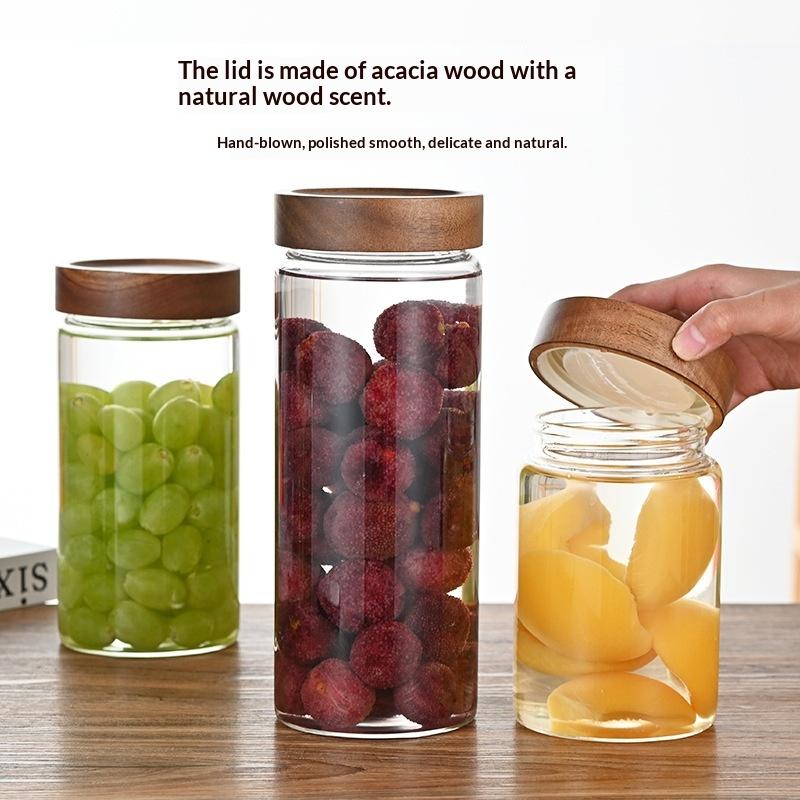 커피콩 밀봉 용기 투명 유리병 나무 뚜껑 식품 보관 용 - Food Storage Jars With Wooden Lids 리뷰 및 가격
