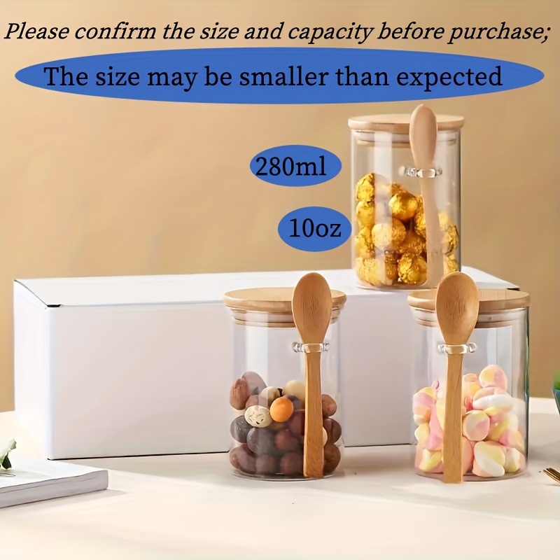 280ml 캔디 병, 비스킷 병, 밀폐된 대나무 뚜껑과 - Food Storage Set Glass 리뷰 및 가격