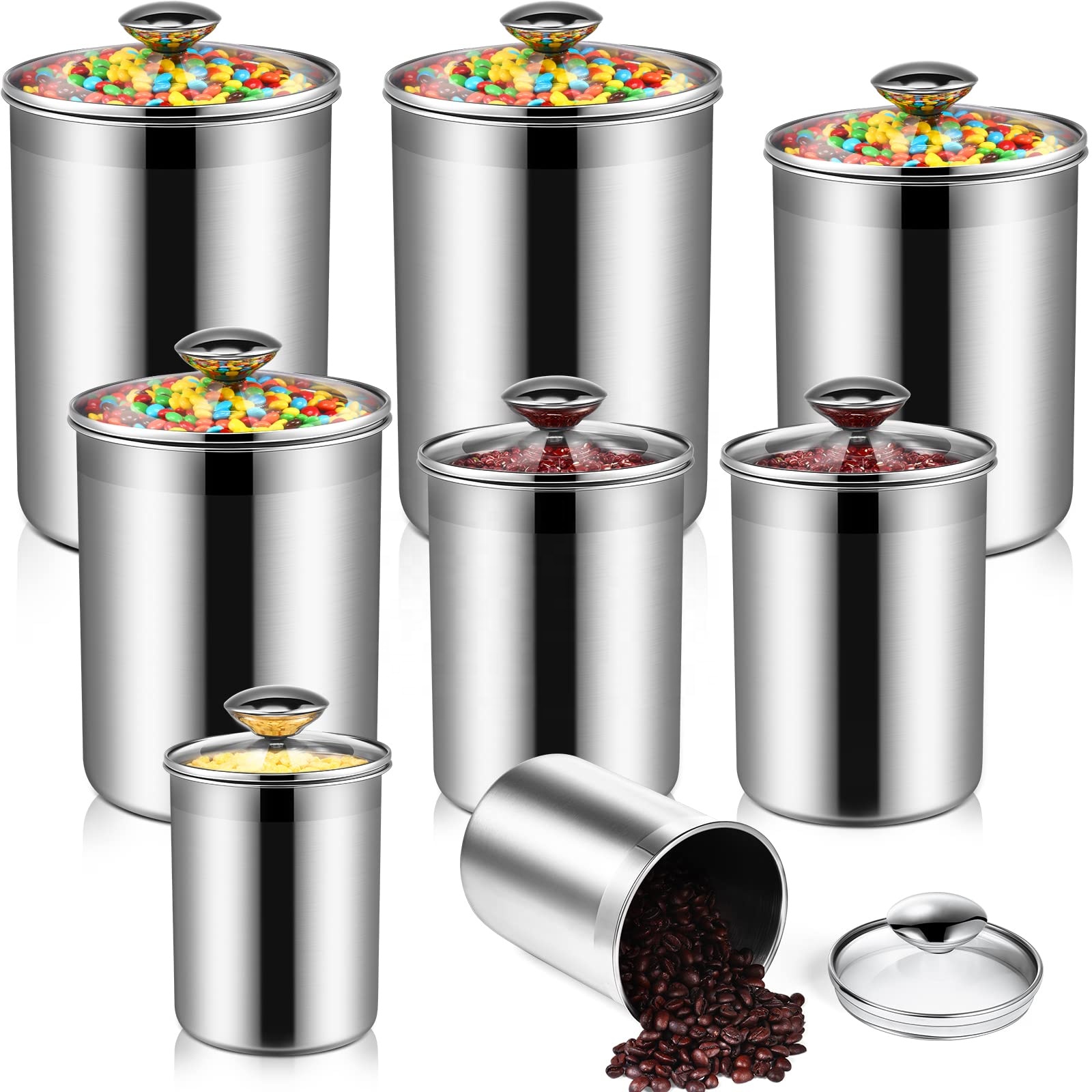 식품 보관 용기 차 커피 설탕 밀가루 밀폐형 주방 스테 - Food Storage Set Glass 리뷰 및 가격