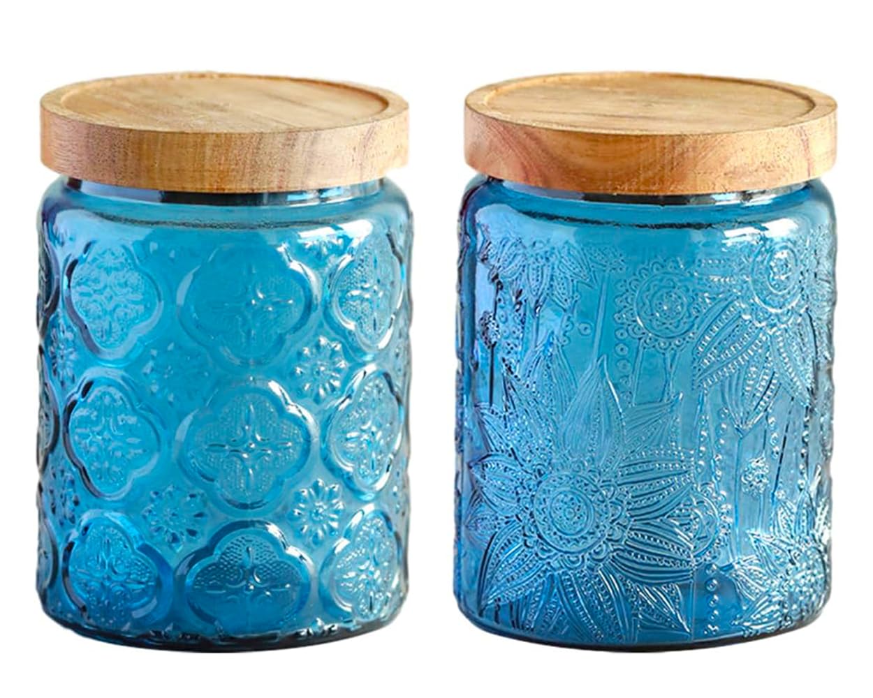 빈티지 유리 주방 보관 항아리, 밀폐 목재 뚜껑이 있는 - Food Storage Jars With Wooden Lids 리뷰 및 가격